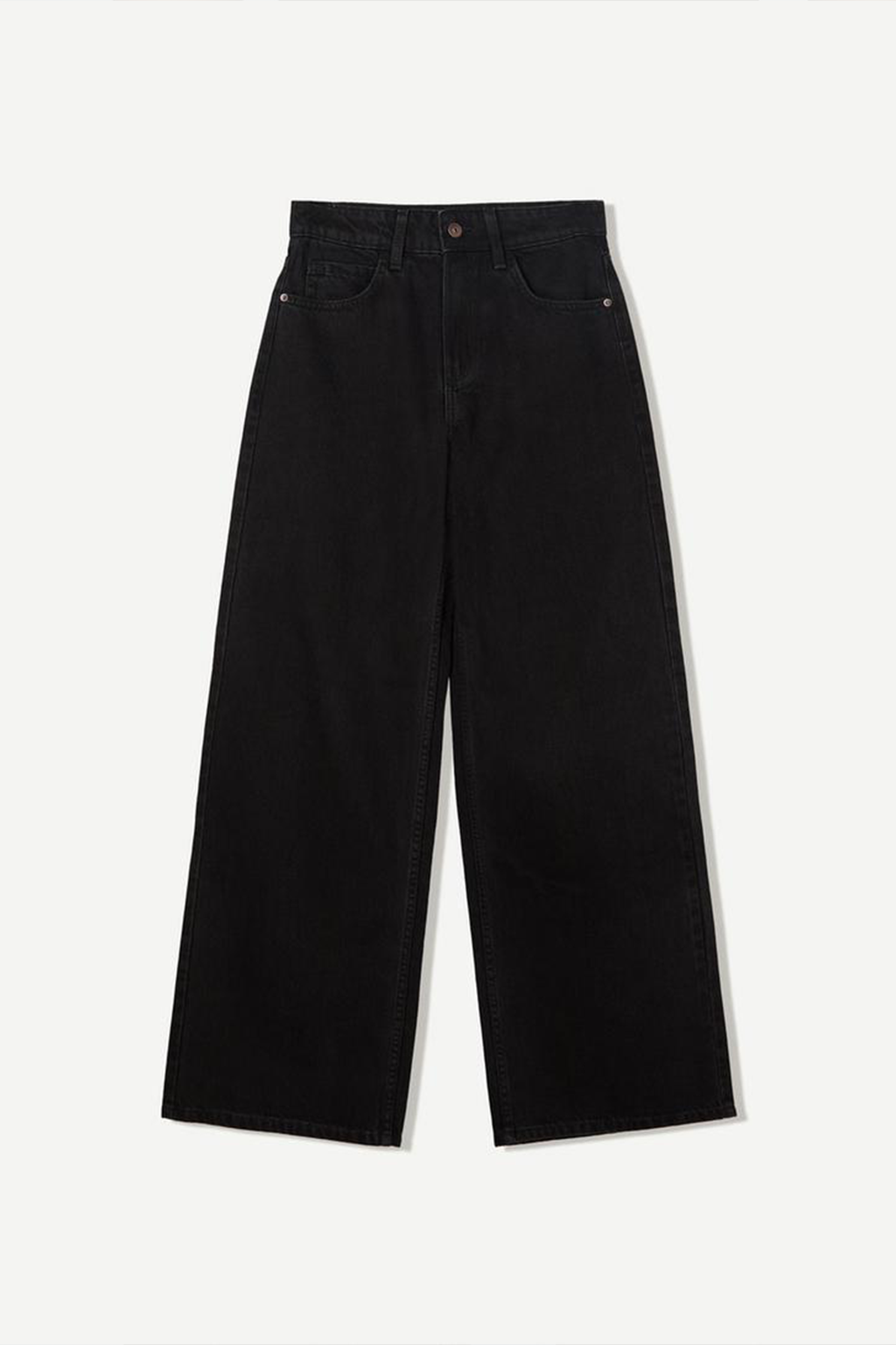 Pantalon large en denim noir