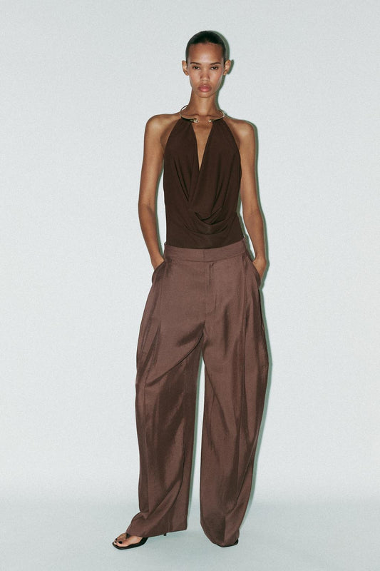 Body col bijou drapé