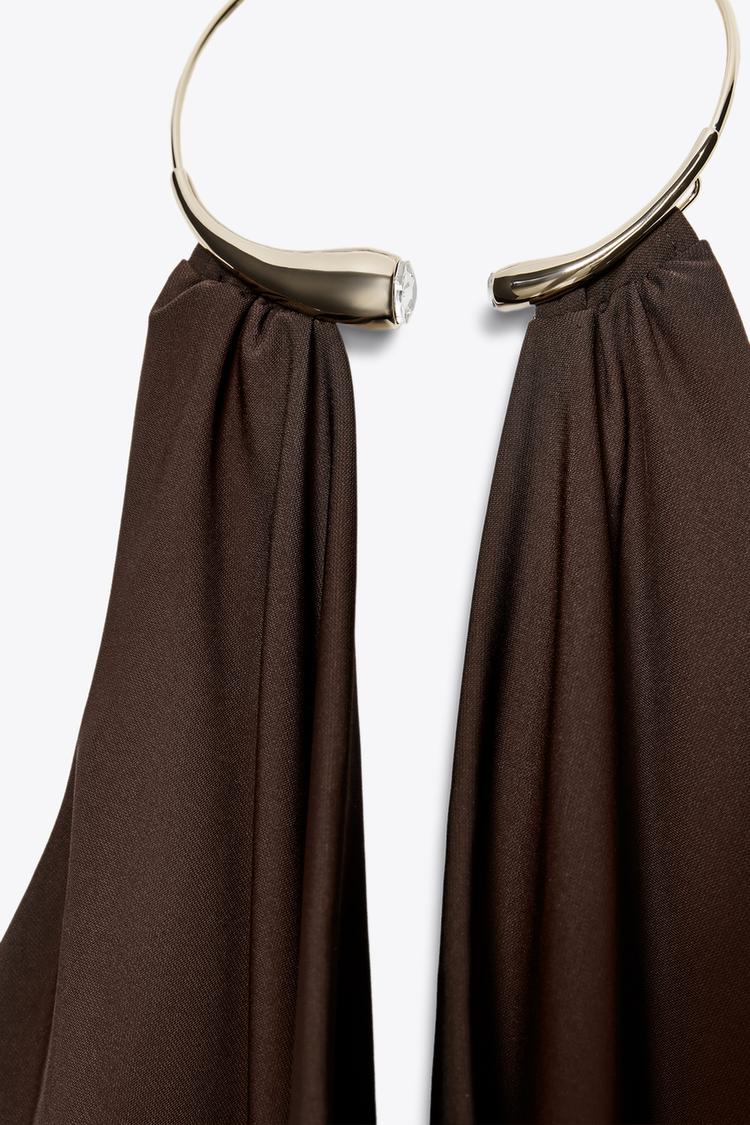 Body col bijou drapé